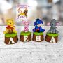 Керамични кубчета с букви за изписване на детско име / Именки с фигурки на Мечо пух и приятели, снимка 1