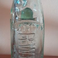 Старо стъклено шише с топче, снимка 2 - Колекции - 45535747