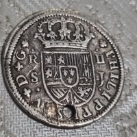 Сребърна монета 2 реала 1725 Испания, снимка 5 - Нумизматика и бонистика - 45846117