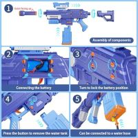 Нова Водна Пушка с 3 Режима и USB Зареждане - 10м Дистанция деца летни игри, снимка 5 - Други - 45367828