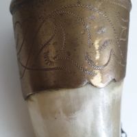 Рог за стена с метален обков, снимка 7 - Антикварни и старинни предмети - 45296573