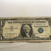 1 долар 1957 САЩ - Сребърен сертификат - Син печат, снимка 1 - Нумизматика и бонистика - 45101318