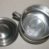 Старинна метална захарница никелиран месинг, добре запазена, снимка 6 - Аксесоари за кухня - 45471972