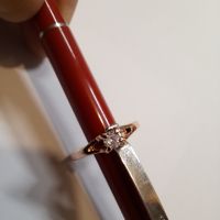 Дамски позлатен пръстен розово злато, снимка 3 - Пръстени - 45448354