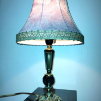 Много красива, стара лампа с абажур. , снимка 3 - Антикварни и старинни предмети - 44961588