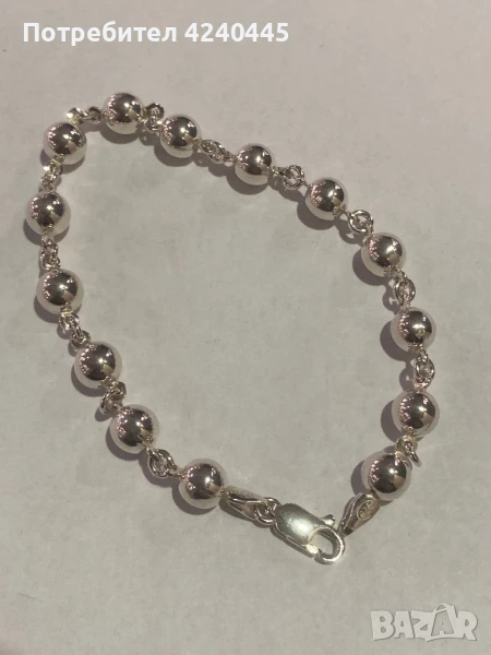Сребърна гривна, снимка 1
