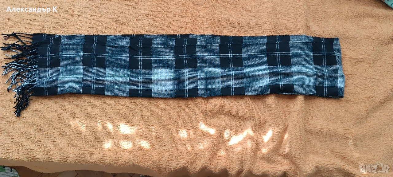 Зимен черен мъжки шал, снимка 1