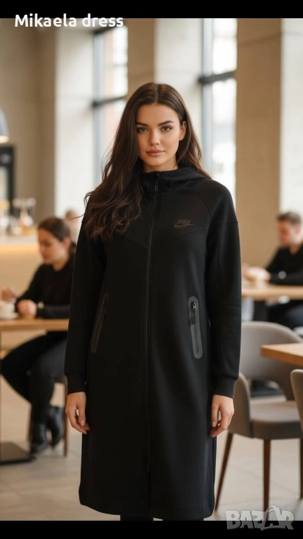 Дълго спортно горнище на Nke в черен цвят, с чист и елегантен дизайн. Подходящо за спорт и ежедневие, снимка 1