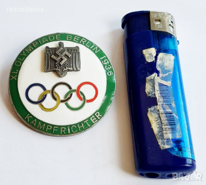 Германска емайлирана значка Олимпиада Берлин 1936, снимка 1