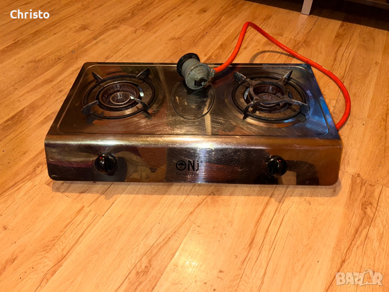 Двоен газов котлон с вентил и маркуч, снимка 1