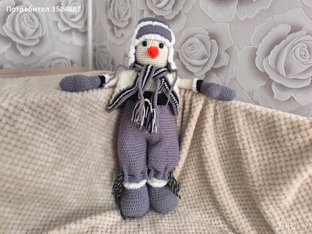 Снежен човек, амигурум, ръчна изработка, снимка 1