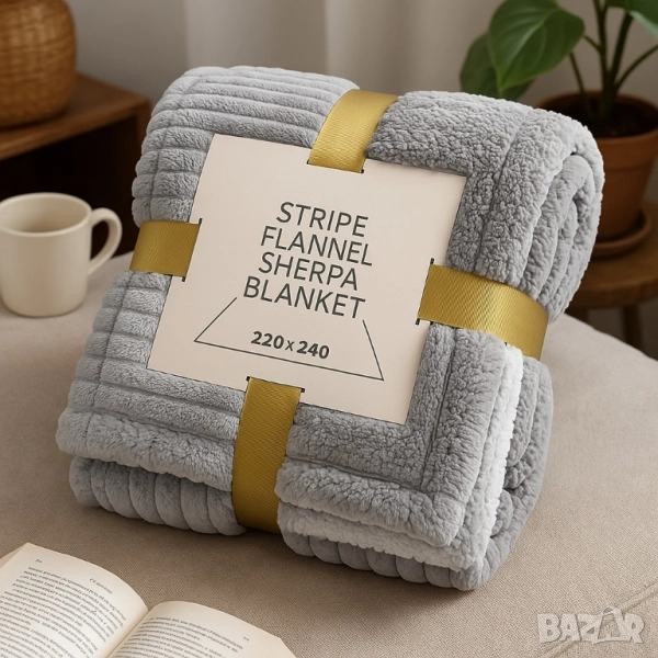 одеяло с райе и пухкава подплата, снимка 1