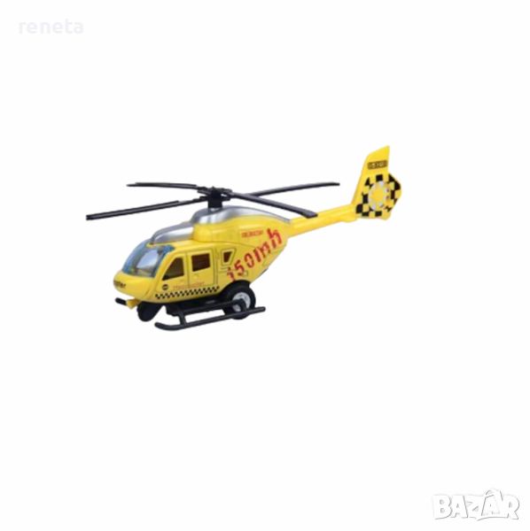 Играчка хеликоптер, Метален, Жълт, 12х4 см, снимка 1