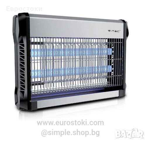 Инсектицидна лампа против насекоми V-TAC 11180, 20W, UV репелент против комари и мухи, снимка 1