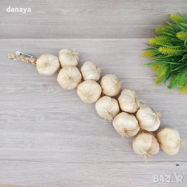 2596 Връзка изкуствен чесън за декорация, снимка 1