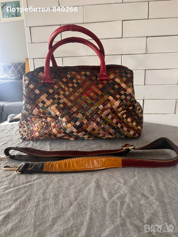 Чанта естествена кожа + подарък още една чанта , снимка 1