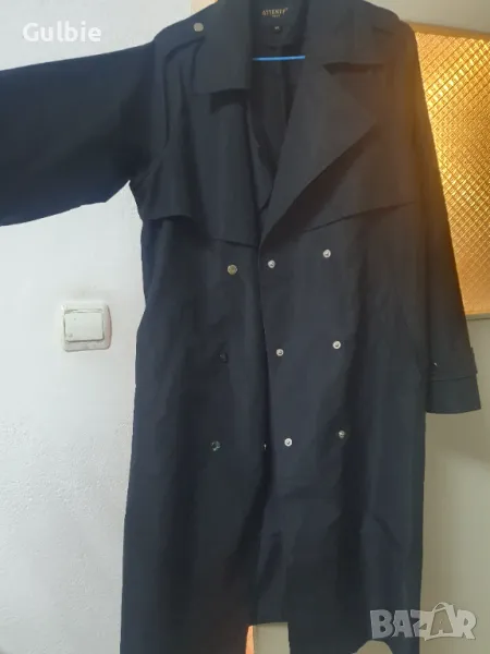 Дамски черен тренч, снимка 1