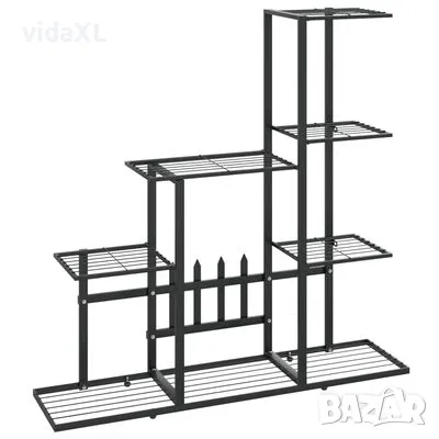 vidaXL Цветарник, 94,5x25x88 см, черен, метал(SKU:336112, снимка 1