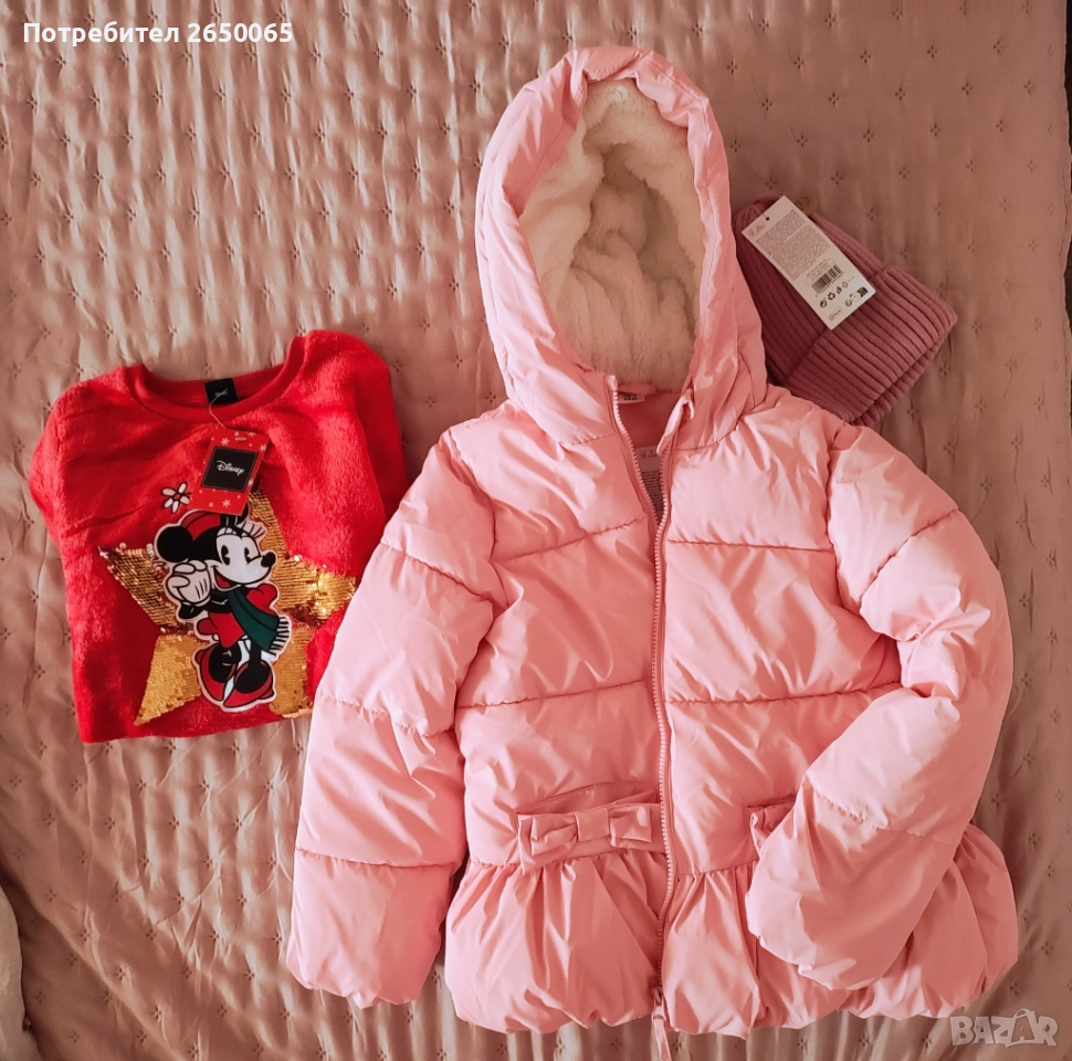 Нов детски комплект яке, блузка и шапка! 128/134см., снимка 1