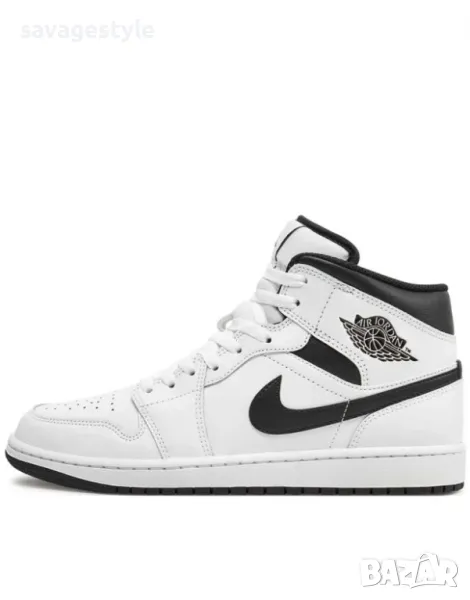 Мъжки маратонки NIKE Air Jordan 1 Mid Shoes White, снимка 1