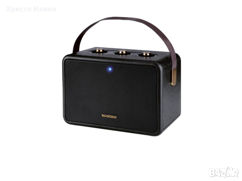 Bluetooth тонколона Високоговорител Silvercrest ретро дизайн и дръжка за носене, снимка 1