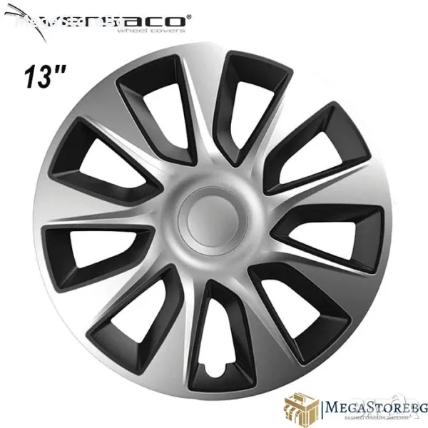 Тасове за джанти 13'' Versaco Stratos Silver / Black, снимка 1