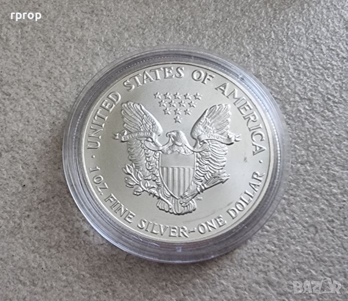САЩ. 1 сребърен долар. 1992 година. Американски сребърен орел Сребро 0.999., снимка 1