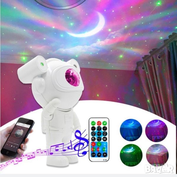 Лампа астронавт с 12 различни светлинни ефекти: Освети космоса в твоята стая, снимка 1