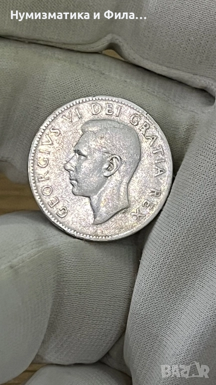 Сребърна монета 25 цента 1952 година, снимка 1