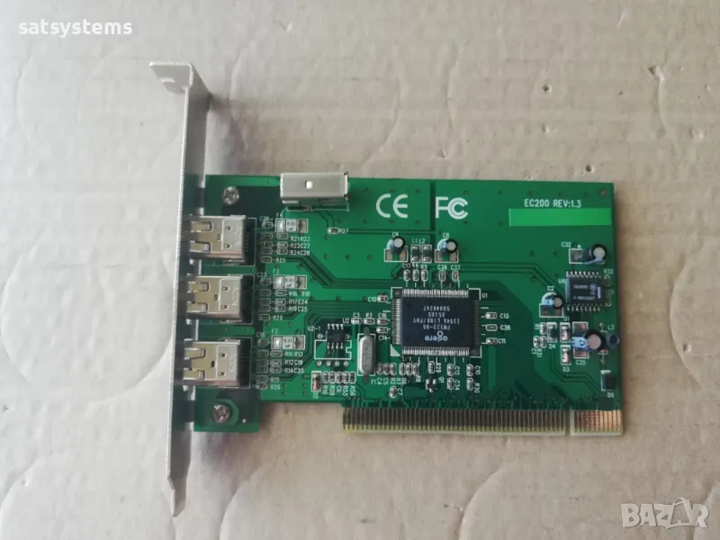 PCI 3+1 Port 1394A FireWire Adapter Card Agere FW323-06 Link/PNY EC200 REV.1.3 , снимка 1