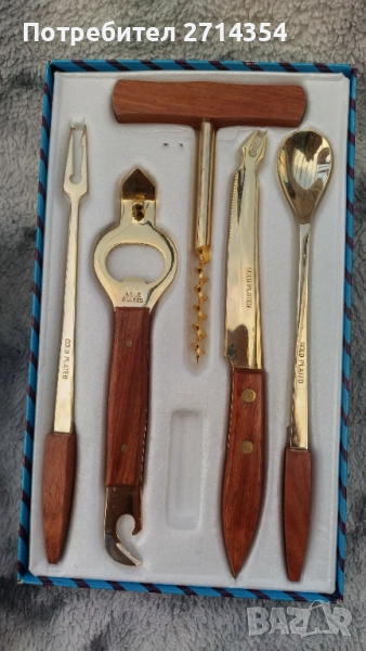 Комплект за вино с златно покритие , снимка 1