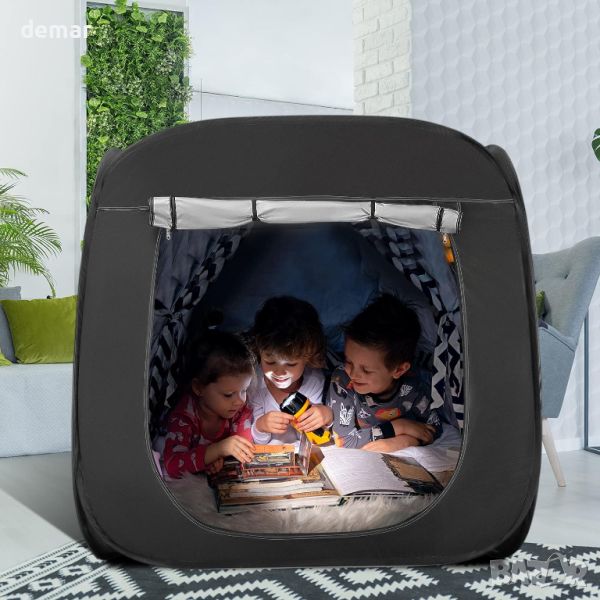 Палатка Tanniws Pop-Up Tent Sensory Den сребърна вътрешна облицовка и чанта за пътуване, снимка 1