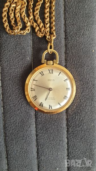Немски джобен механичен позлатен часовник Osco, снимка 1
