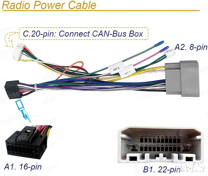 Кабел, Jeep, Compass Grand Cherokee Patriot Wrangler, букса, мултимедия, навигация, китайска андроид, снимка 1