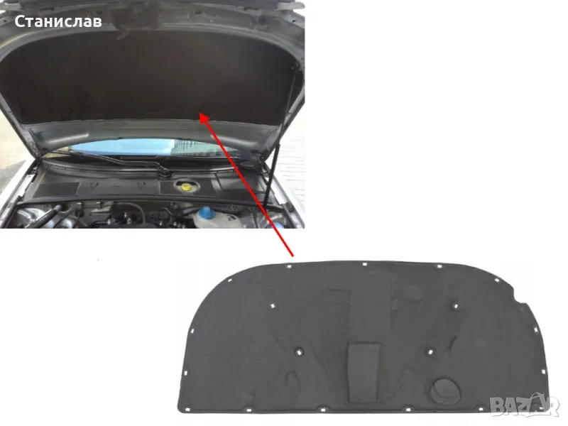 Audi A4 B6 изолация за преден капак, снимка 1