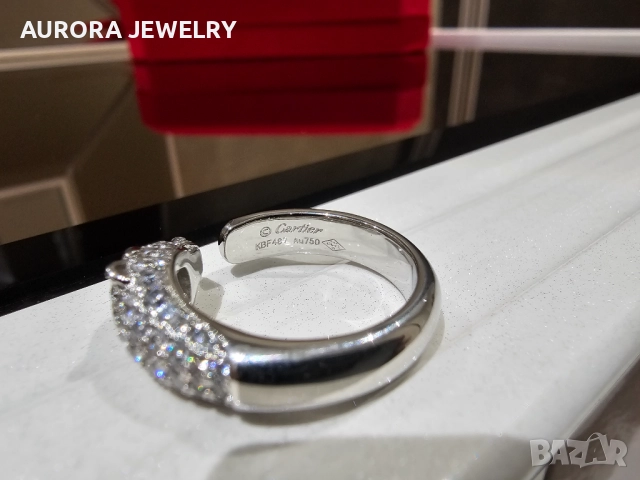CARTIER Panthere de Cartier White Gold Diamonds Дамски Пръстен, снимка 8 - Пръстени - 52888504