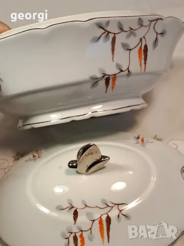 Карловски порцеланов супник солница и сосиера Victoria Czechoslovakia     7/1, снимка 9 - Сервизи - 49900540