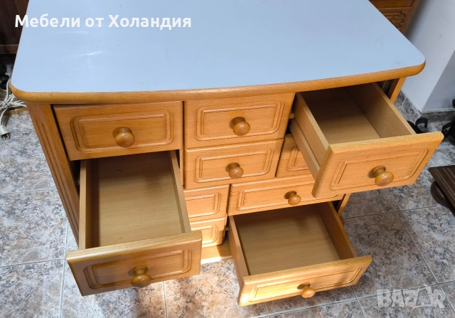 Дъбов скрин с 10 чекмеджета, снимка 7 - Скринове - 53594703
