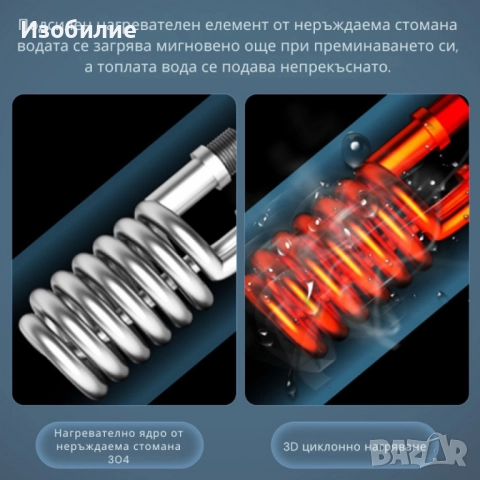 Проточен бойлер 3500W с дигитален дисплей – Моментална топла вода без чакане, снимка 3 - Бойлери - 52652045