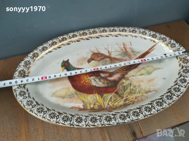 ГОЛЯМА ПОРЦЕЛАНОВА ЧИНИЯ С ФАЗАН 0909251142LCHERY, снимка 6 - Антикварни и старинни предмети - 51651529
