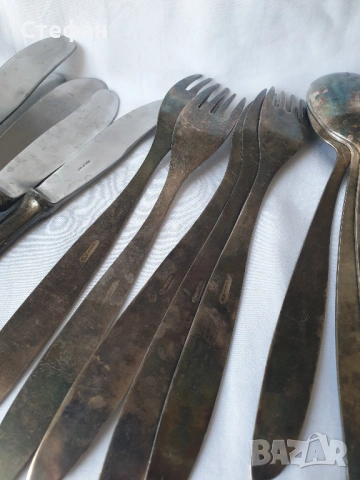 Комплект посребрени прибори , снимка 9 - Антикварни и старинни предмети - 53536872