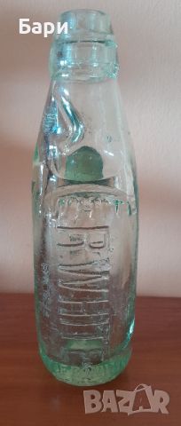 Старо стъклено шише с топче, снимка 2 - Колекции - 45535747