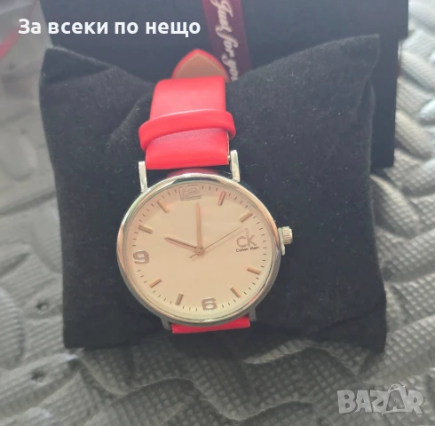 Calvin Klein Дамски Ръчен Часовник С Червена Кожена Каишка В Кутия Код VL-140