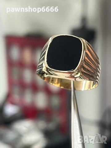 Златен мъжки пръстен с камък 5,53 грама 14 карата, снимка 5 - Пръстени - 54023086
