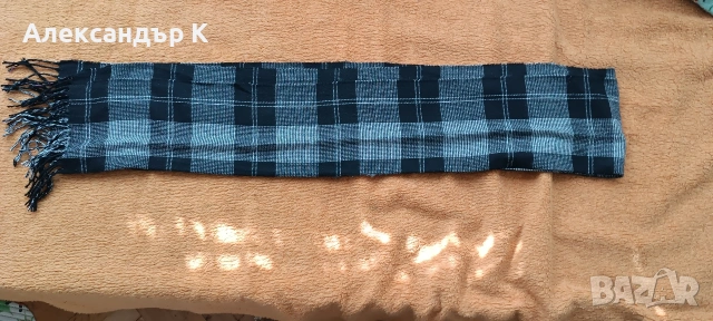 Зимен черен мъжки шал