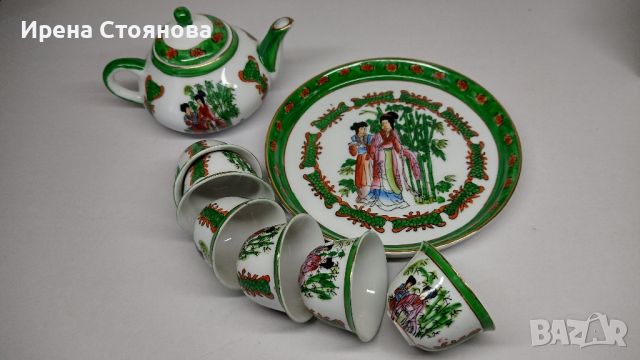 Китайско миниатюрно сервизче Zhong Guo Jingdezhen Zhi, 1980 г. , снимка 14 - Сервизи - 46165816