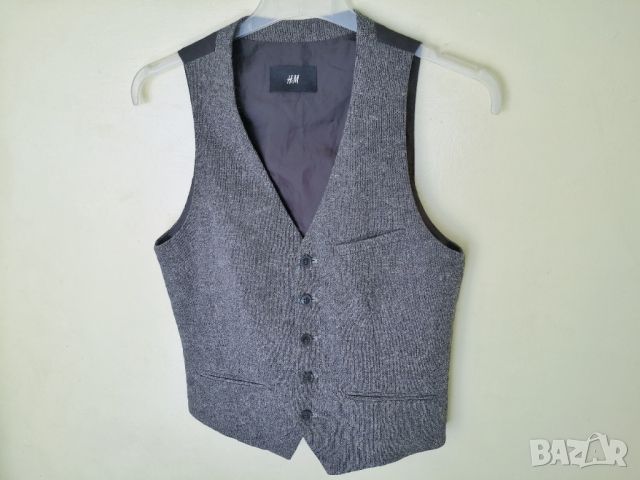 H&M Wool Vest / S* / мъжки елегантно официален елек с вълна / състояние: ново, снимка 8 - Костюми - 45201065