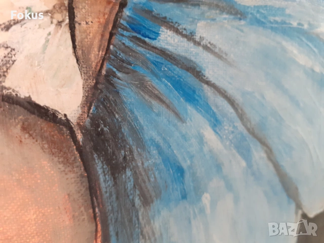 Майсторска картина масло на платно подпис и рамка, снимка 5 - Антикварни и старинни предмети - 53423587