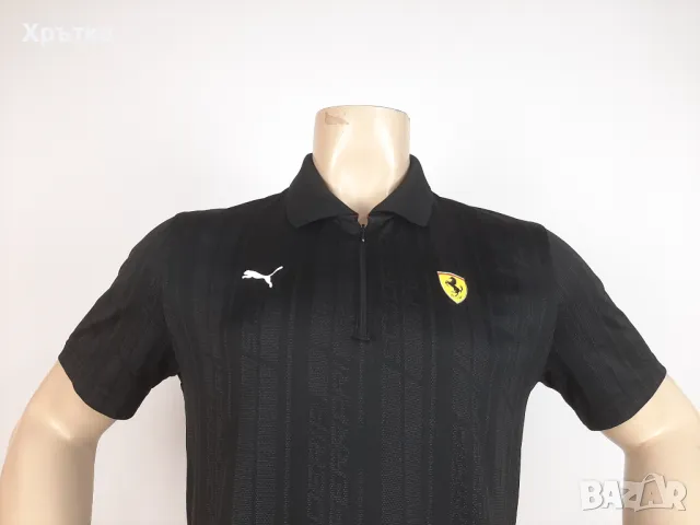 Puma x Ferrari - Оригинална мъжка тениска с яка размер M, снимка 6 - Тениски - 50392247