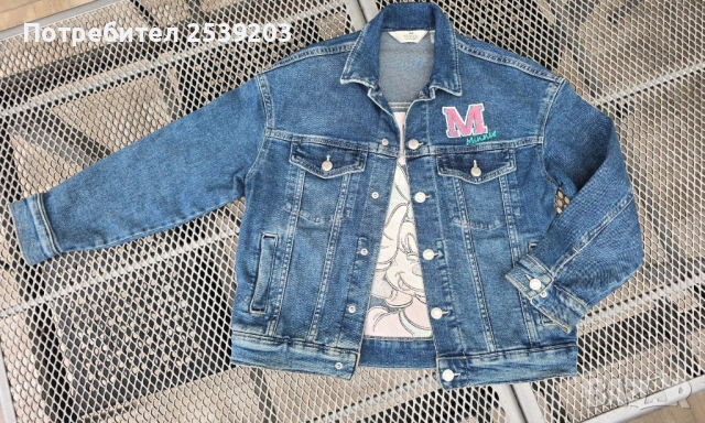 Детско дънково яке Мини Маус на H&M 9-10 години, снимка 3 - Детски якета и елеци - 51853767